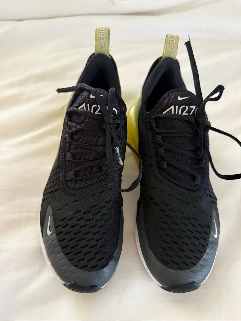 Nike Kids Air Max 270 Black, Gray & Volt Sneakers